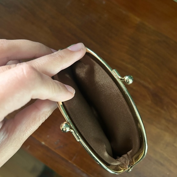 Black Coin Purse with Gold Bird Design - Picture 3 of 4